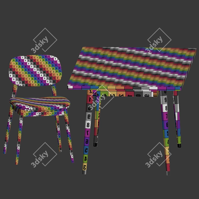 Larsson Dining Table + Frey Chair Set 3D model image 4