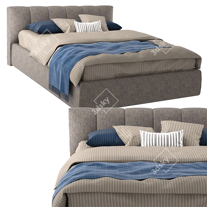 Sleek Warp Bed by Lema 3D model image 2
