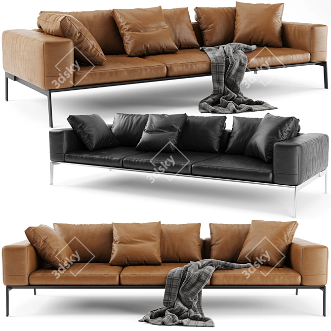 Modern Lifesteel Flexform Sofa 3D model image 1