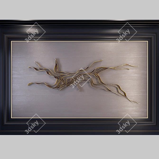 Waveform Metal Wall Art 3D model image 1