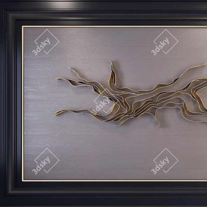 Waveform Metal Wall Art 3D model image 2