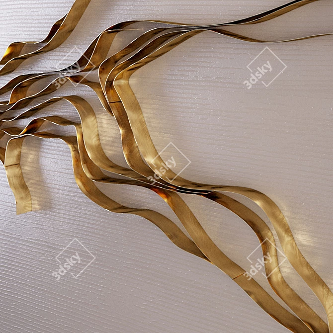 Waveform Metal Wall Art 3D model image 4