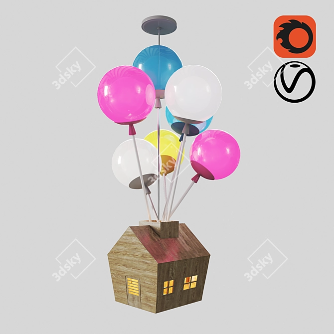 Modern Hanging Pendant Light 3D model image 1