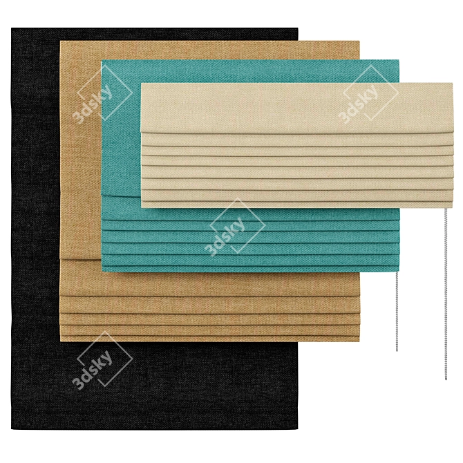 English Blinds Roman Curtains | Corbridge 3D model image 2