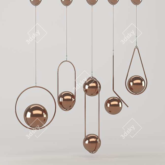 Elegant Pendant Light Collection 3D model image 2