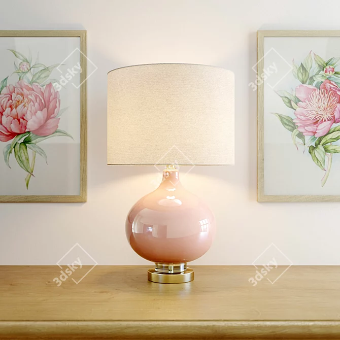 Contemporary Pink Table Lamp 3D model image 2