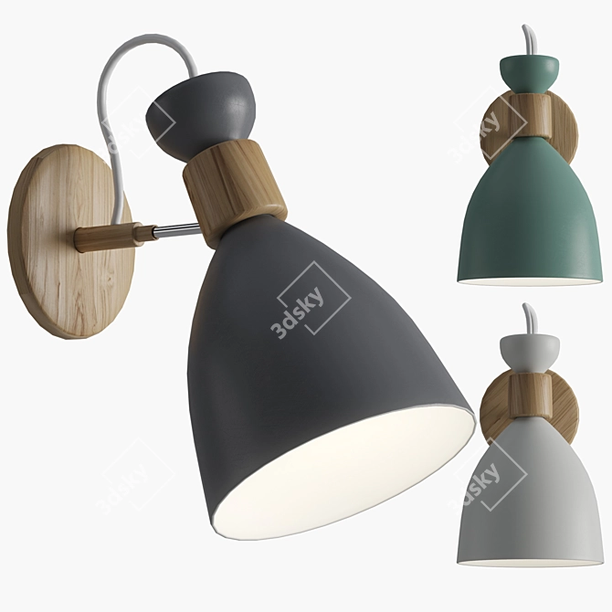 Scandi Pastel Wall Lamp: Stylish Lighting for Your Home 3D model image 1