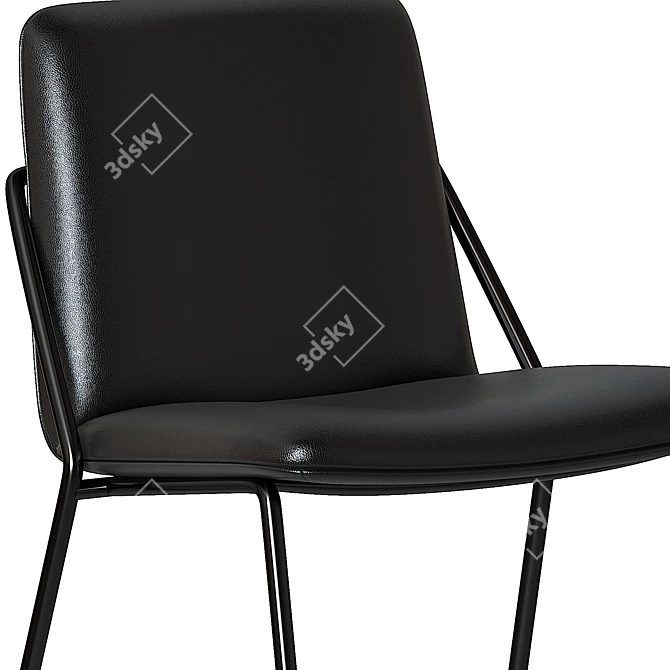 Modern Leather Sling Chair 3D model image 3