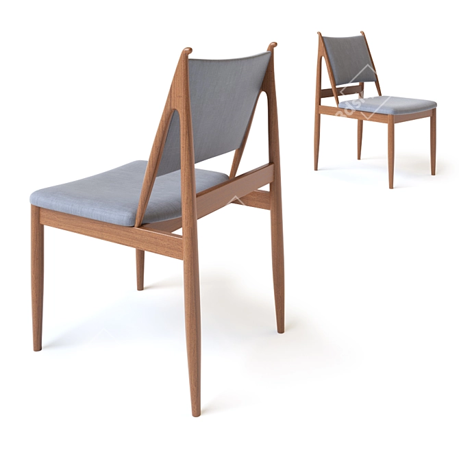 Eilif Organic Dining Chair 3D model image 2