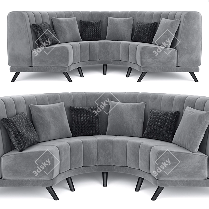 Luxury Round Sofa Set 3D model image 6