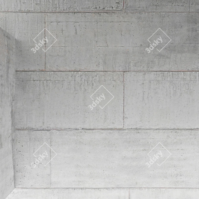 Seamless Concrete Ceiling Tiles 3D model image 1