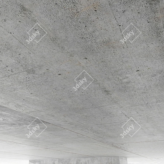 Seamless Concrete Ceiling Tiles 3D model image 2