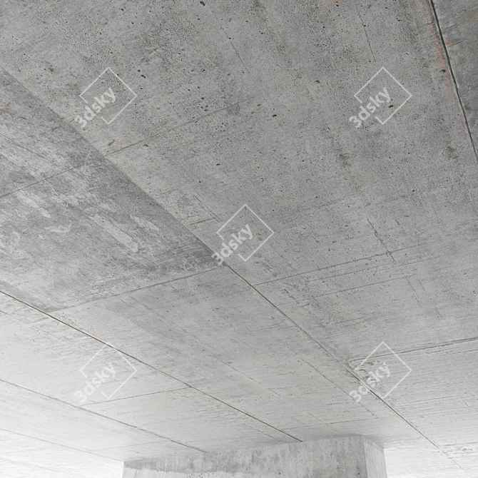 Seamless Concrete Ceiling Tiles 3D model image 4