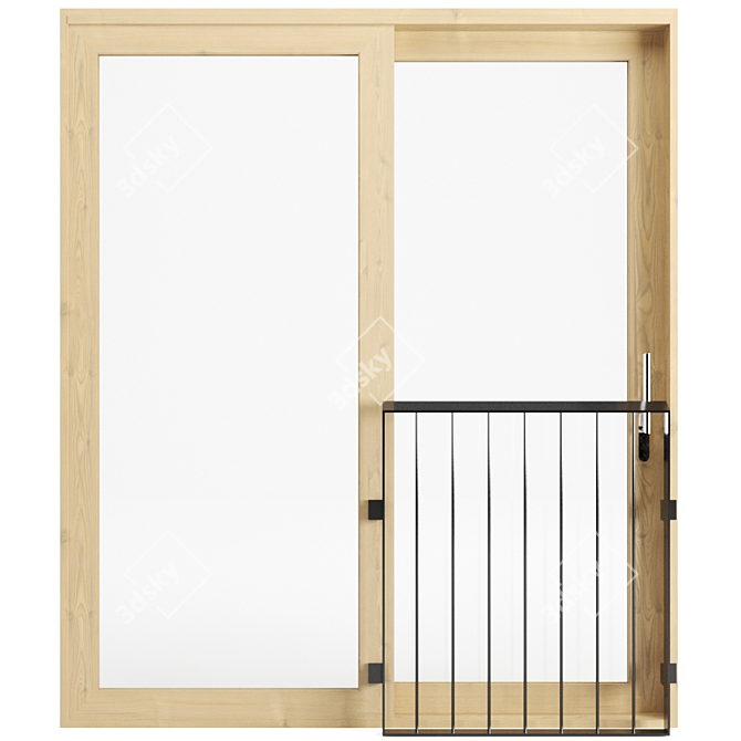 Sleek Sliding Door 3D model image 2