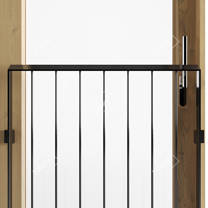 Sleek Sliding Door 3D model image 4