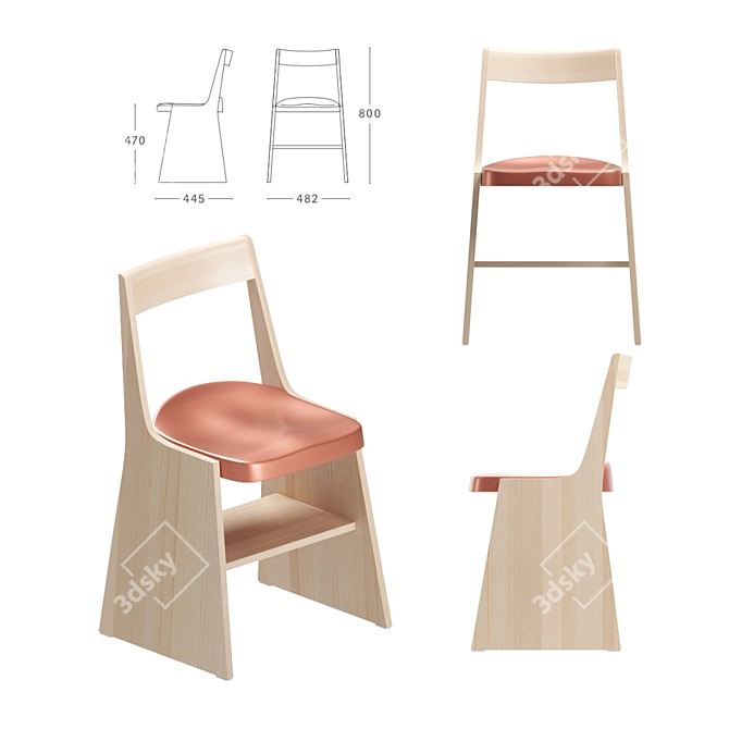 Fronda Chair with Storage | MATTIAZZI 3D model image 4