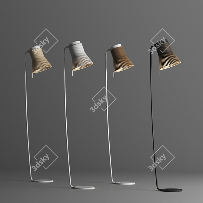 Sleek Birch Floor Lamp 3D model image 1