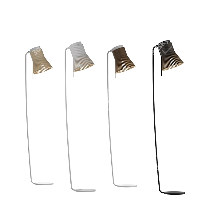 Sleek Birch Floor Lamp 3D model image 2