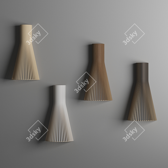 Sleek Birch Wall Lamp: Secto 4230 3D model image 1