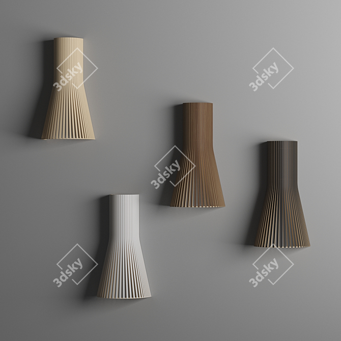 Sleek Birch Wall Lamp: Secto Small 3D model image 1