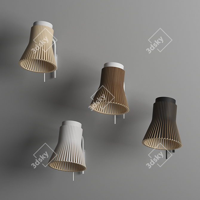 Sleek Birch Wall Lamp 3D model image 1