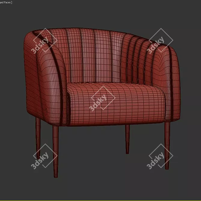 Sleek Lounge Accent Chair 3D model image 3