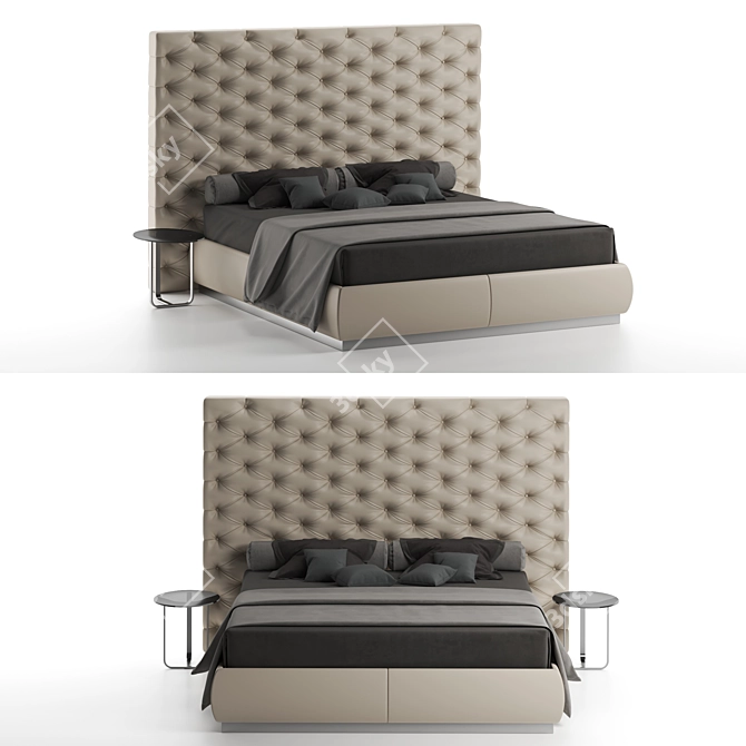 Elegant Zari Richard Bed 3D model image 1