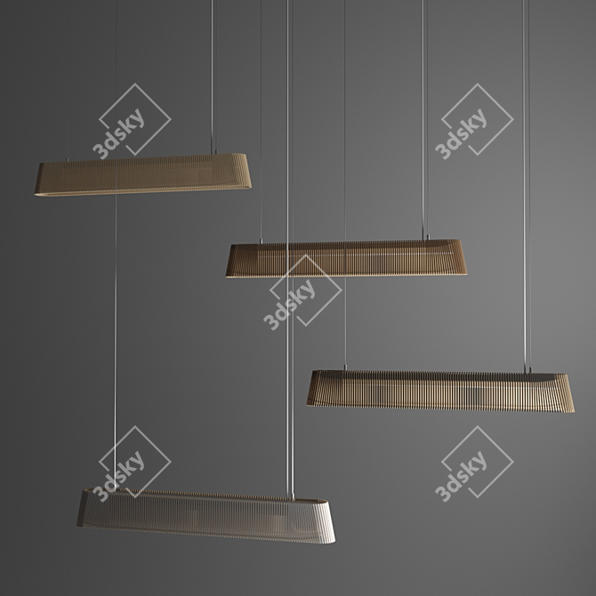 Sleek Birch Pendant Lamp 3D model image 1