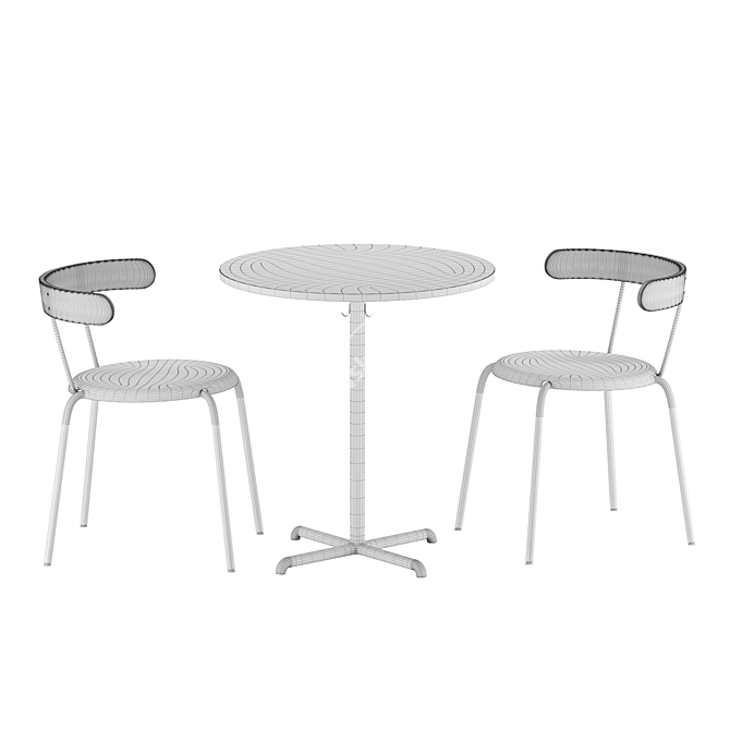 Ingvar Ikea Chair and Stencel Table 3D model image 2