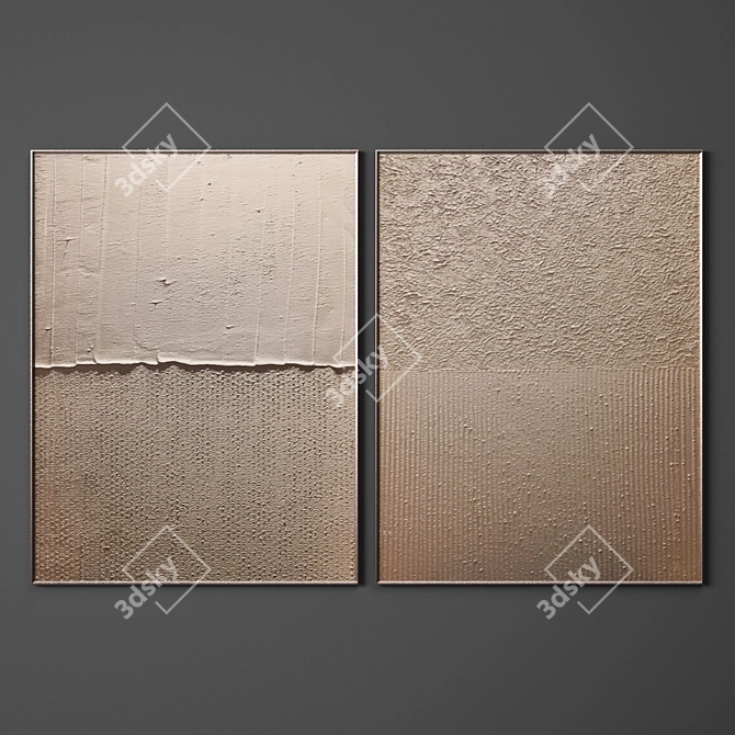 Modern Art Collection - Set of 4 Paintings 3D model image 1