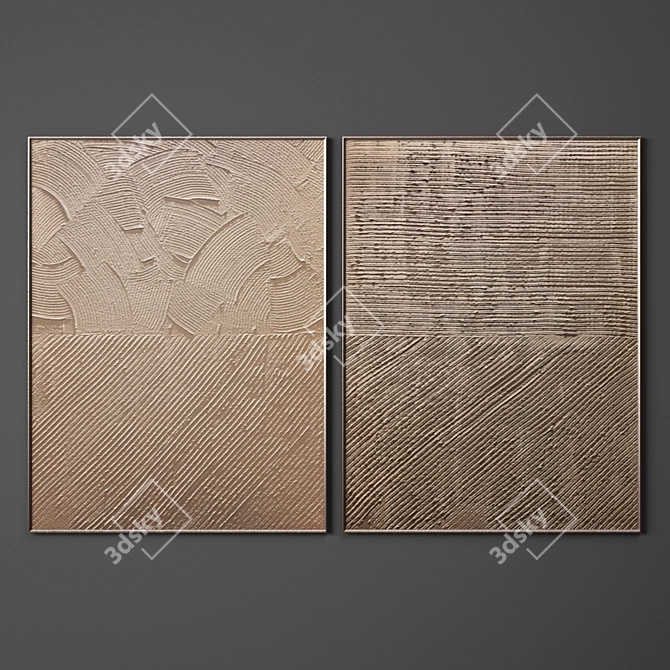 Modern Art Collection - Set of 4 Paintings 3D model image 2