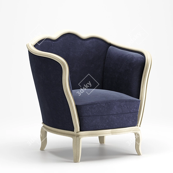 Classic Blue Armchair: Stylish Comfort 3D model image 1