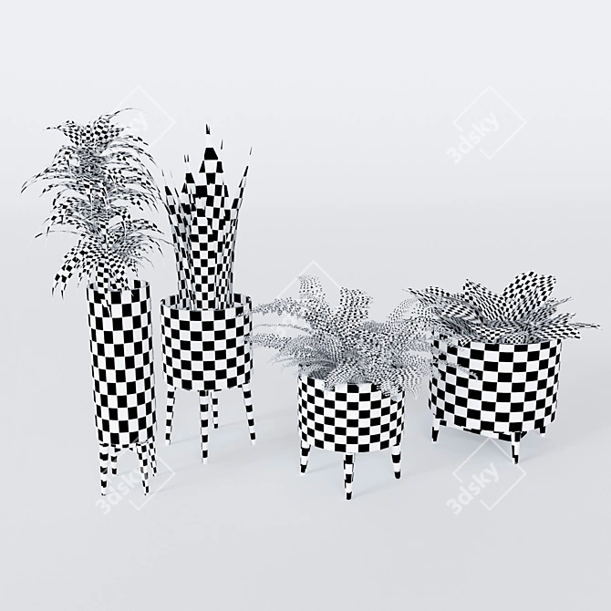 Elegant Florian Flowerpot Set 3D model image 4