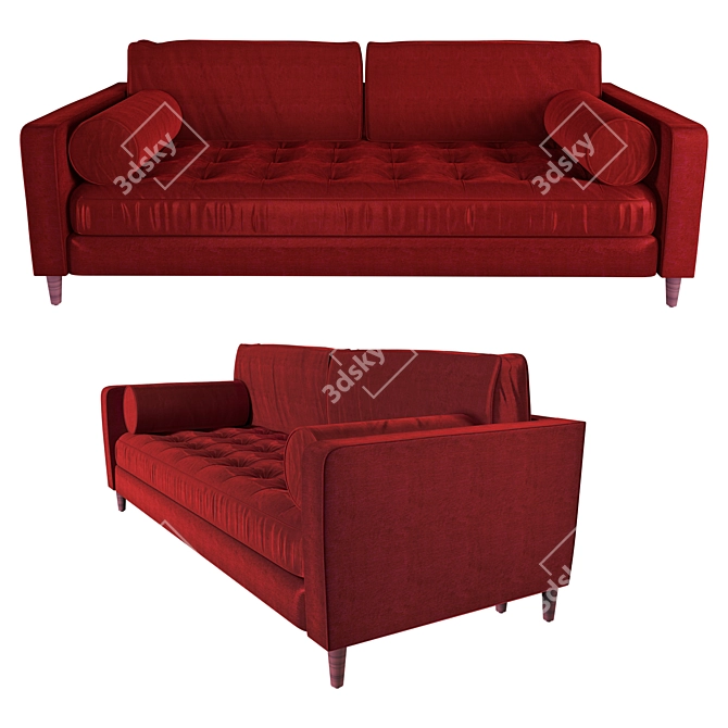 Luxury Silk Sofa 3D model image 1