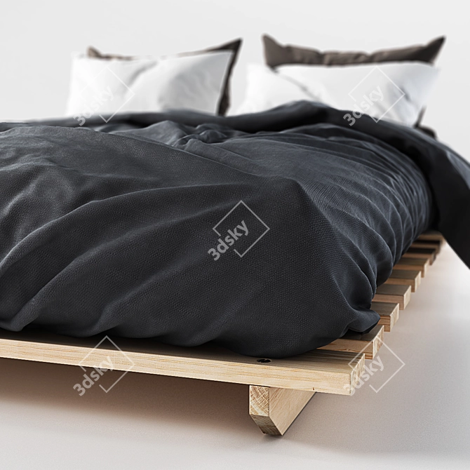 Authentic Japanese Futon: Traditional Comfort 3D model image 3