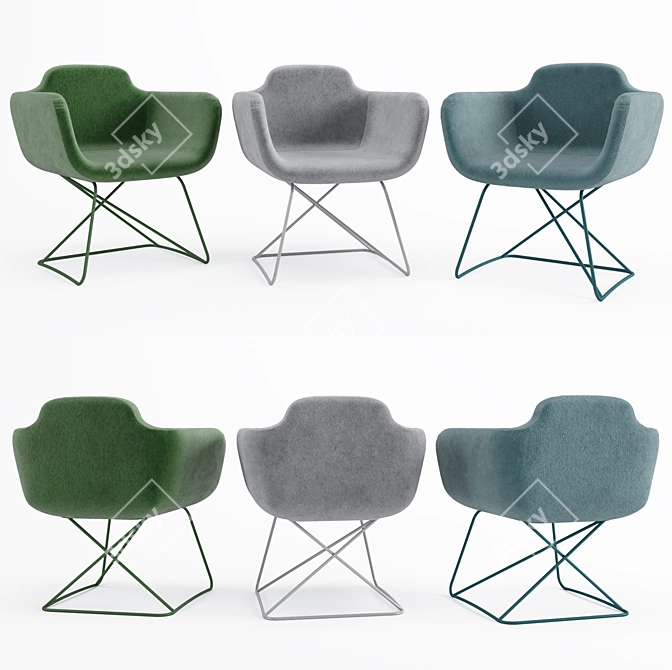 Modern Milan Armchair - 3 Trendy Colors 3D model image 1