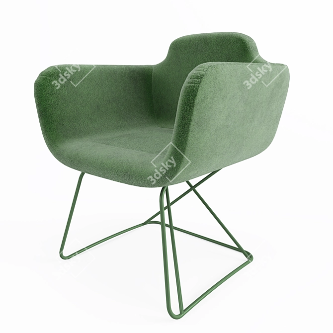 Modern Milan Armchair - 3 Trendy Colors 3D model image 2