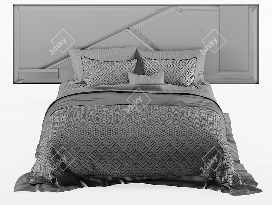 Ego Shake Double Bed with Headboard 3D model image 4