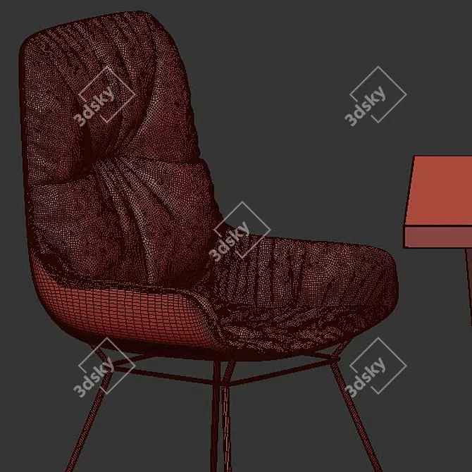 Elegant Leya Armchair for Dining Set 3D model image 2