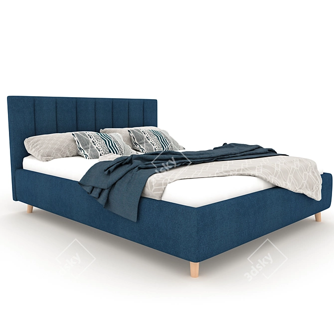 Alma Upholstered Bed with Storage 3D model image 2