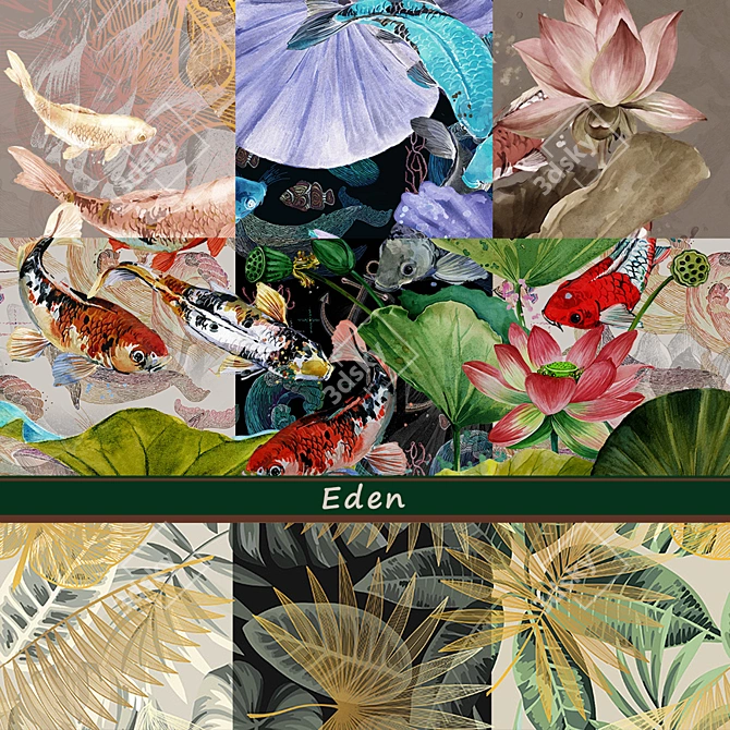 Exquisite Eden Designer Wallpaper 3D model image 1