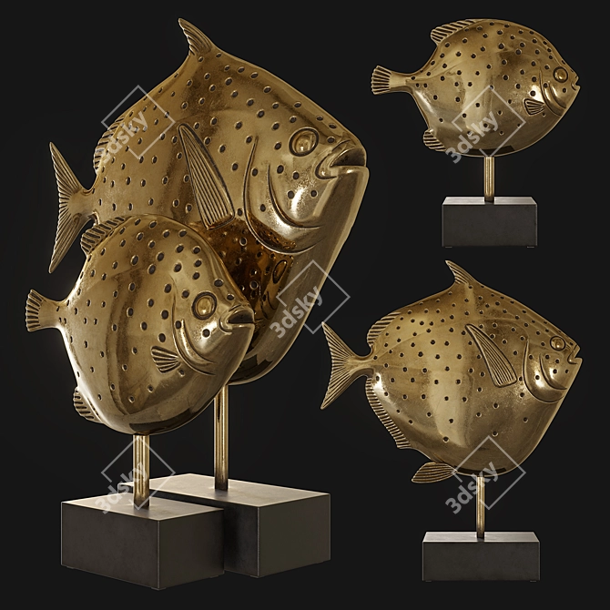 Captivating Kare Fish Pair: Big and Small 3D model image 1