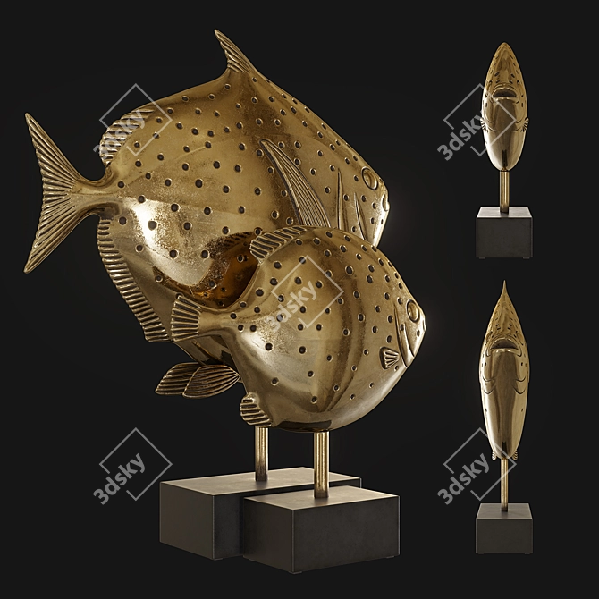 Captivating Kare Fish Pair: Big and Small 3D model image 2