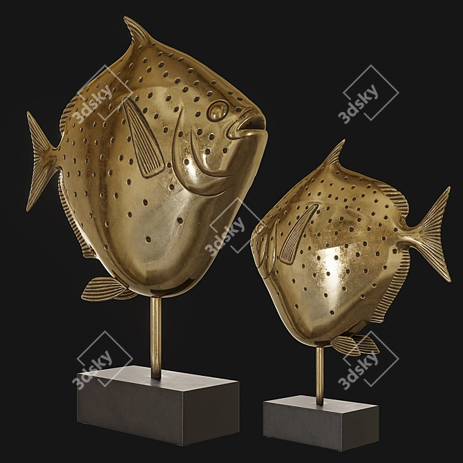 Captivating Kare Fish Pair: Big and Small 3D model image 3