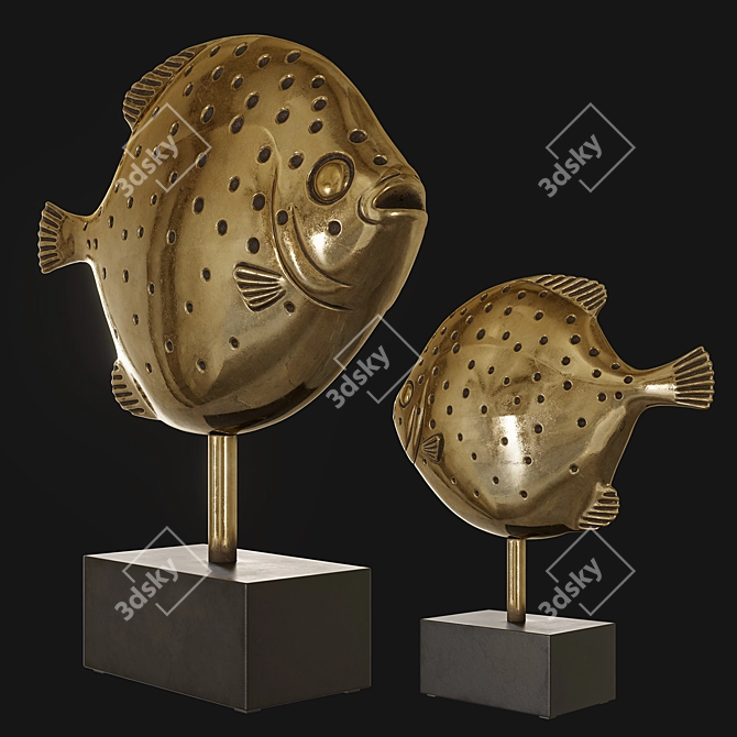 Captivating Kare Fish Pair: Big and Small 3D model image 4