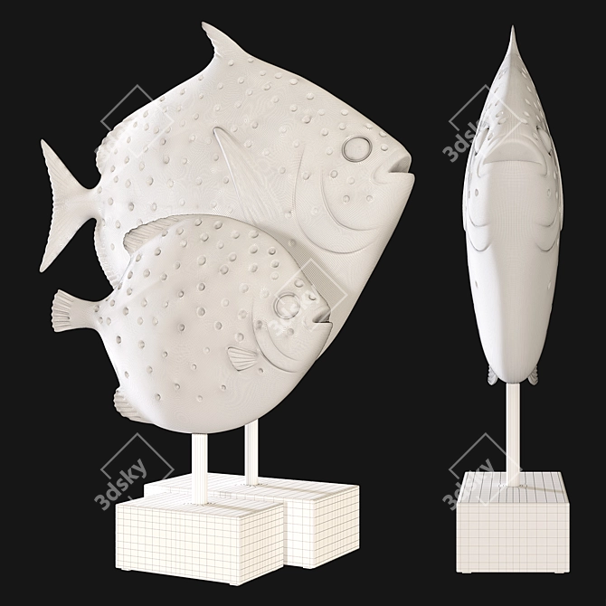 Captivating Kare Fish Pair: Big and Small 3D model image 5