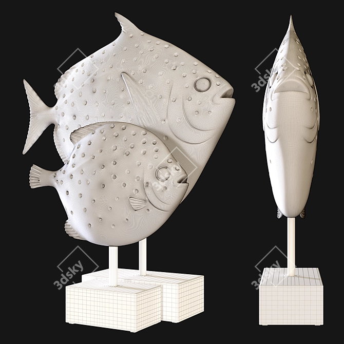 Captivating Kare Fish Pair: Big and Small 3D model image 6