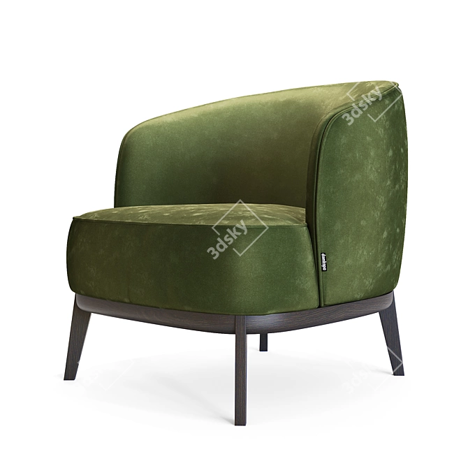 Elegant Megan Armchair: Polys 3577, Verts 3690 3D model image 1