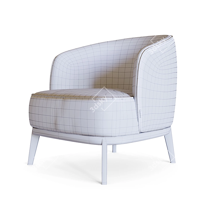 Elegant Megan Armchair: Polys 3577, Verts 3690 3D model image 2