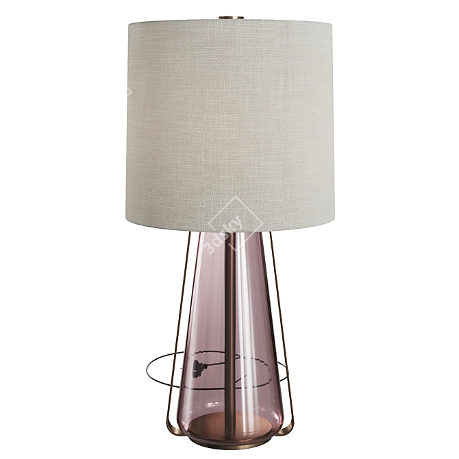 Elegant Rosa Glass Table Lamp 3D model image 1